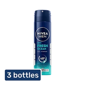 Nivea Fresh Ocean Deodorant - 48H Long-Lasting Freshness With Fresh Aqua Scent, 3x150 ml (Multipack)