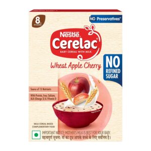 CERELAC Baby Food Cereal | No Refined Sugar | No Preservatives | Wheat Apple Cherry for 8 to 24 Months Baby.