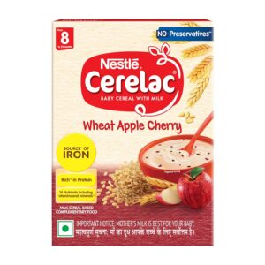 CERELAC Baby Food Cereal | No Preservatives | Wheat Apple Cherry for 8 to 24 Months Baby.